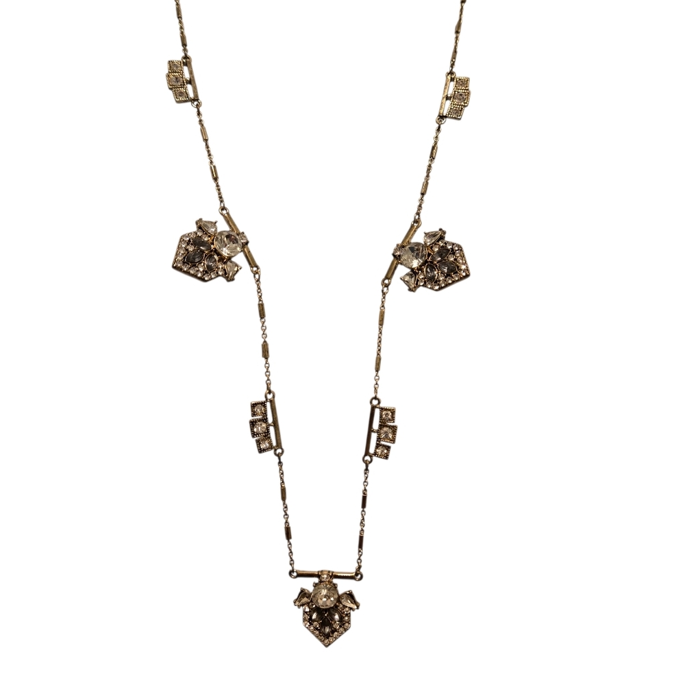 Ann Taylor Gold Art Deco Vintage-inspired Statement Necklace